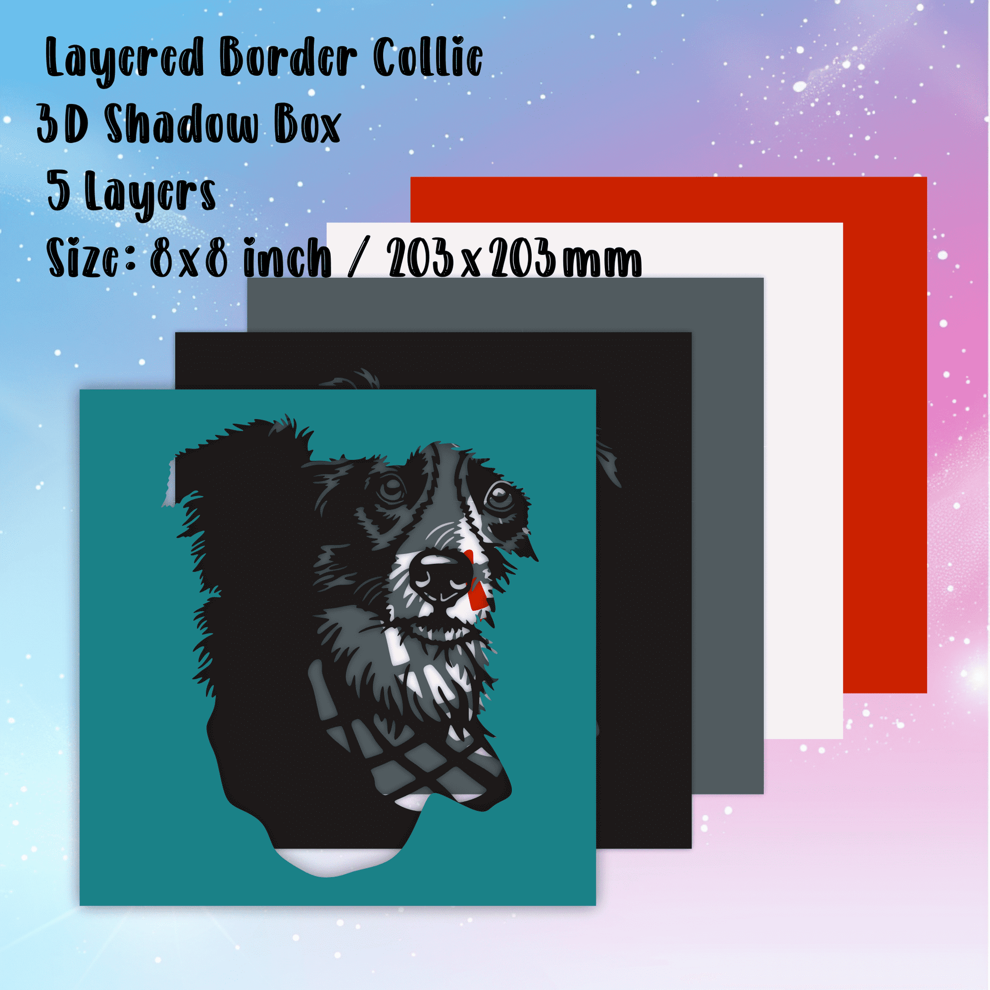 3D Border Collie Shadow Box Layered SVG For Cricut, DXF for Laser Cut, Cardstock Craft, Home Decor Diy, Multilayer PaperCut, 3D Light Box Crafts - Cut Files Shop