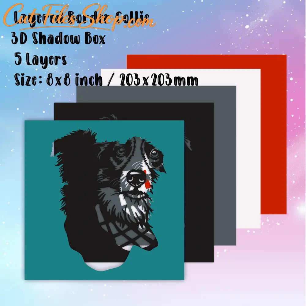 3D Border Collie Shadow Box Layered SVG For Cricut, DXF for Laser Cut, Cardstock Craft, Home Decor Diy, Multilayer PaperCut, 3D Light Box Crafts - Cut Files Shop