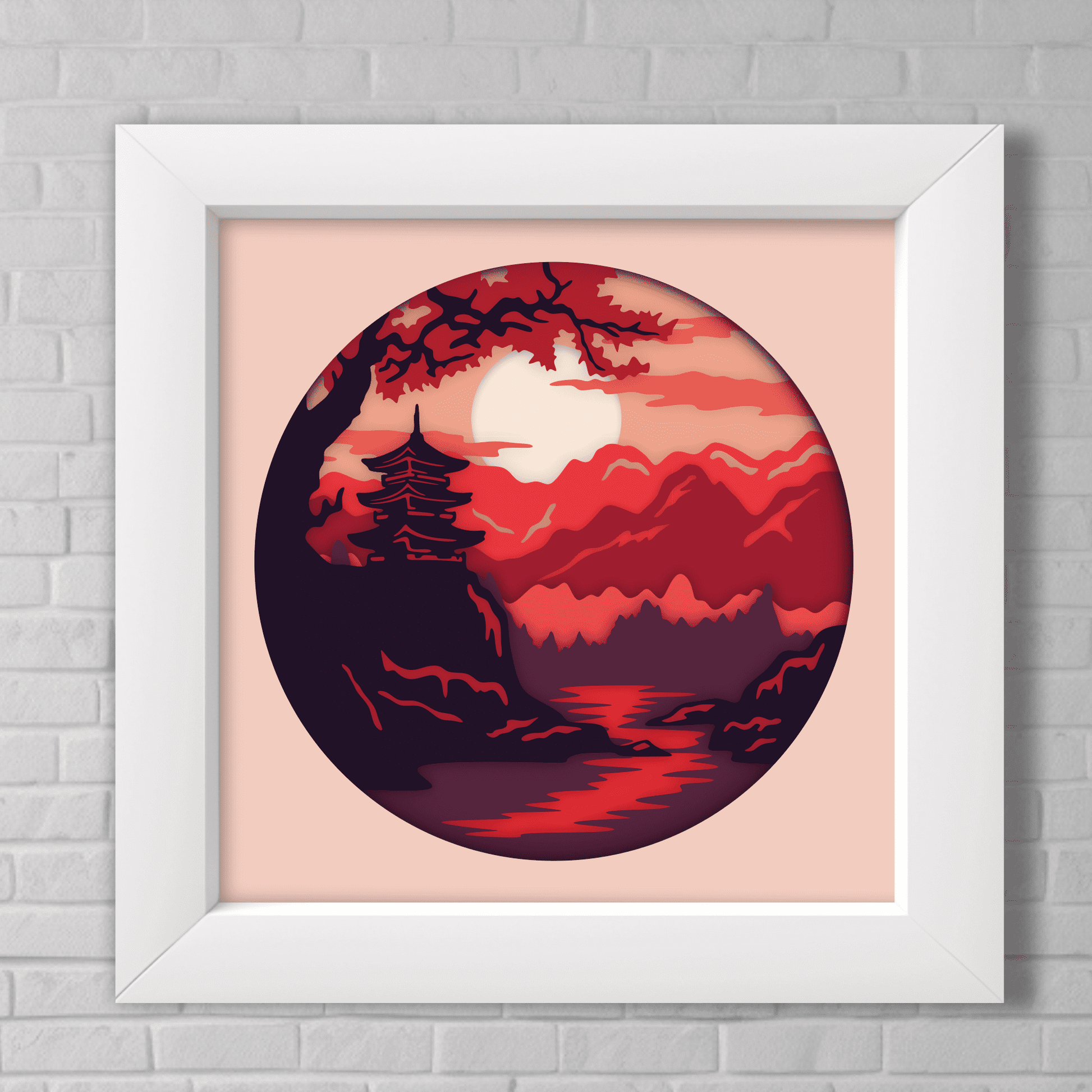 3D China scene Sahdow box Svg, Layered svg files, Multilayer svg for cricut, Papercut art, Wall decor 3d Shadow box - Cut Files Shop