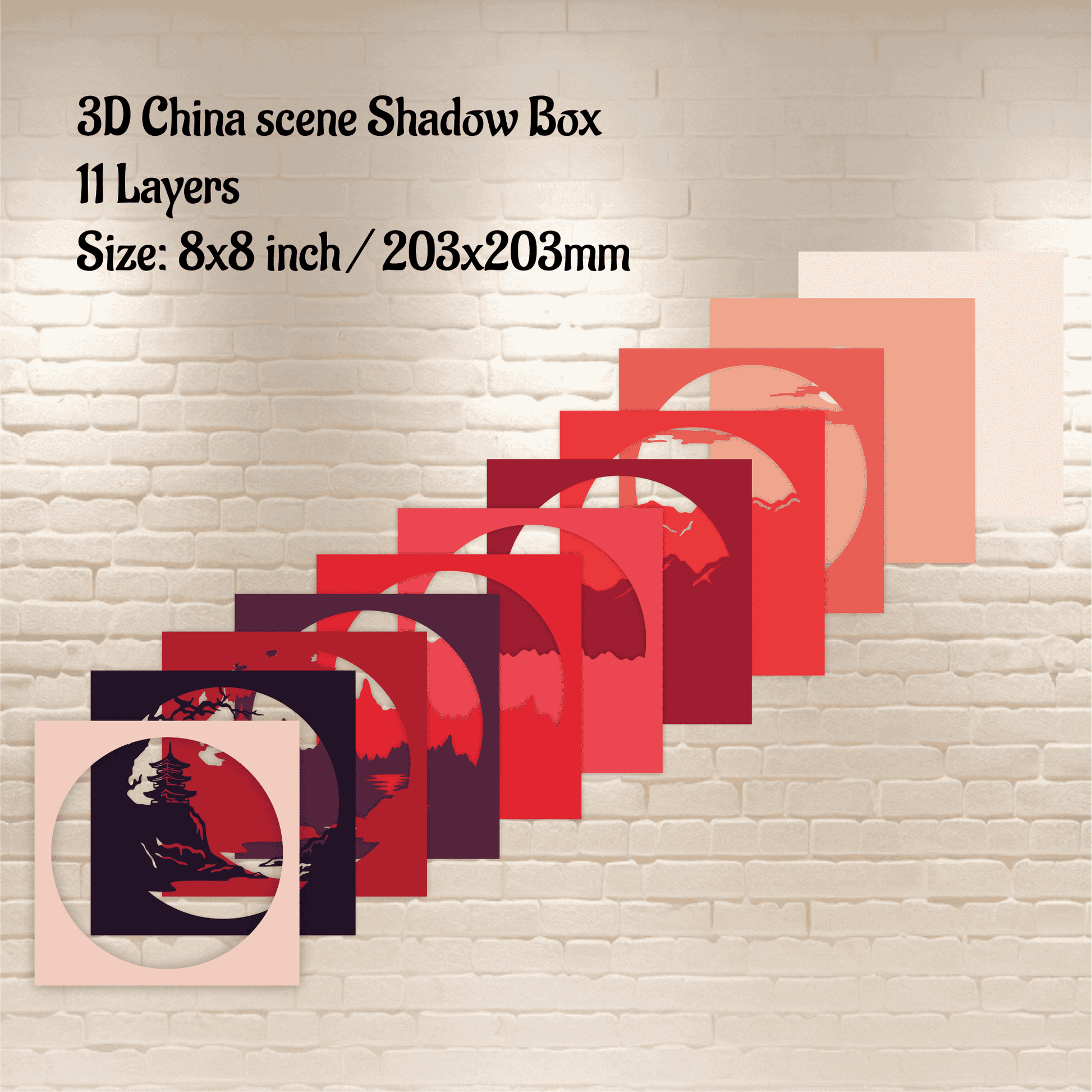 3D China scene Sahdow box Svg, Layered svg files, Multilayer svg for cricut, Papercut art, Wall decor 3d Shadow box - Cut Files Shop