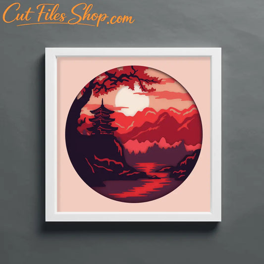 3D China scene Sahdow box Svg, Layered svg files, Multilayer svg for cricut, Papercut art, Wall decor 3d Shadow box - Cut Files Shop