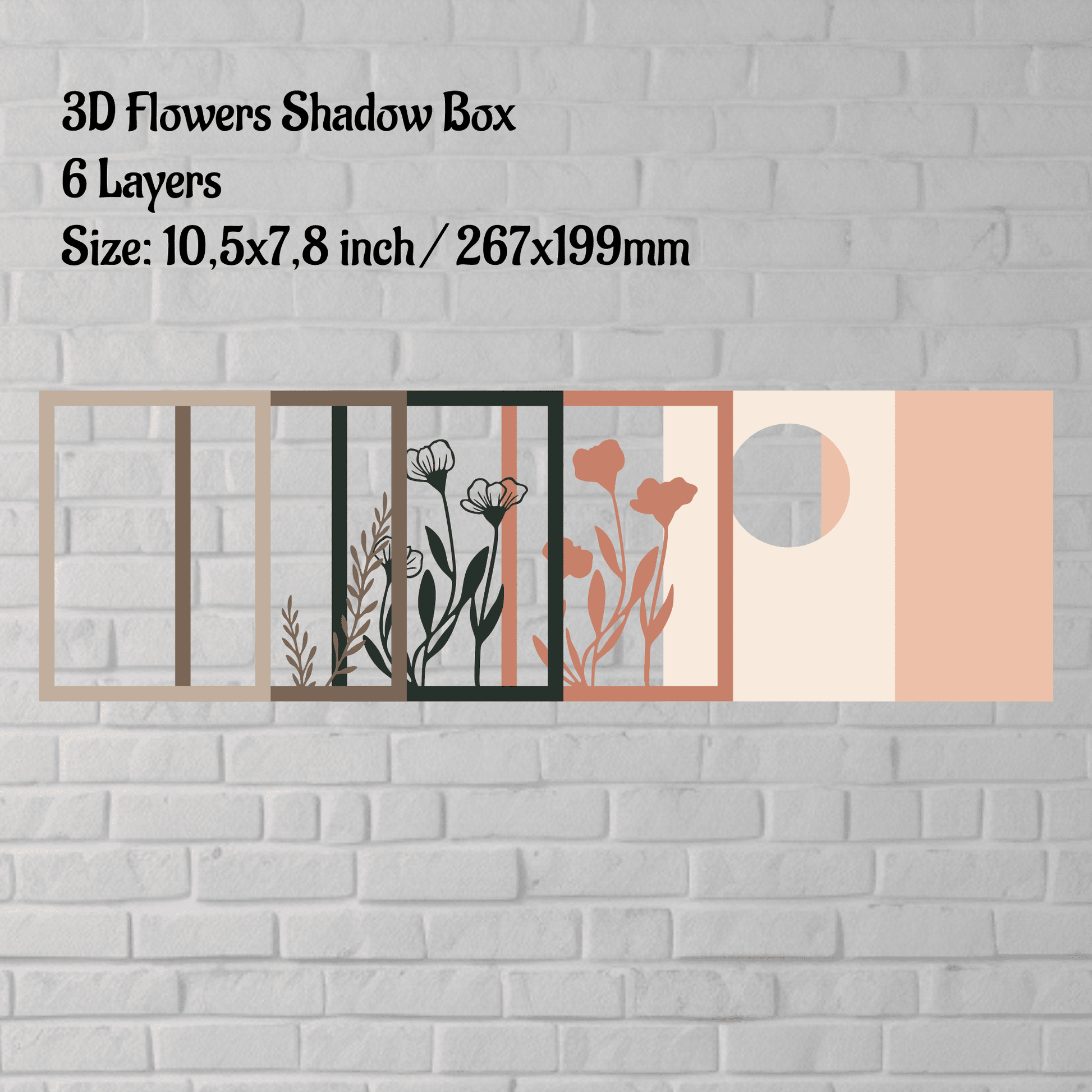 3D Flowers Shadow Box Templates, 3D flowers Layered Svg, 3D Paper craft, Svg for Cricut, Dxf for Silhouette, Dxf For Laser - Cut Files Shop