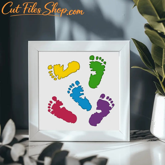3D Layered Baby Footprint Svg for Cricut, 3D Shadow Box Template, Multilayer, Dxf for Silhouette, Laser Cut - Cut Files Shop