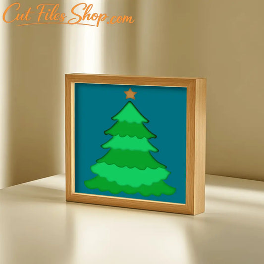 3D Christmas Tree SVG for Cricut and Silhouette, CNC DXF Cutting Files, Shadow Box Art Template