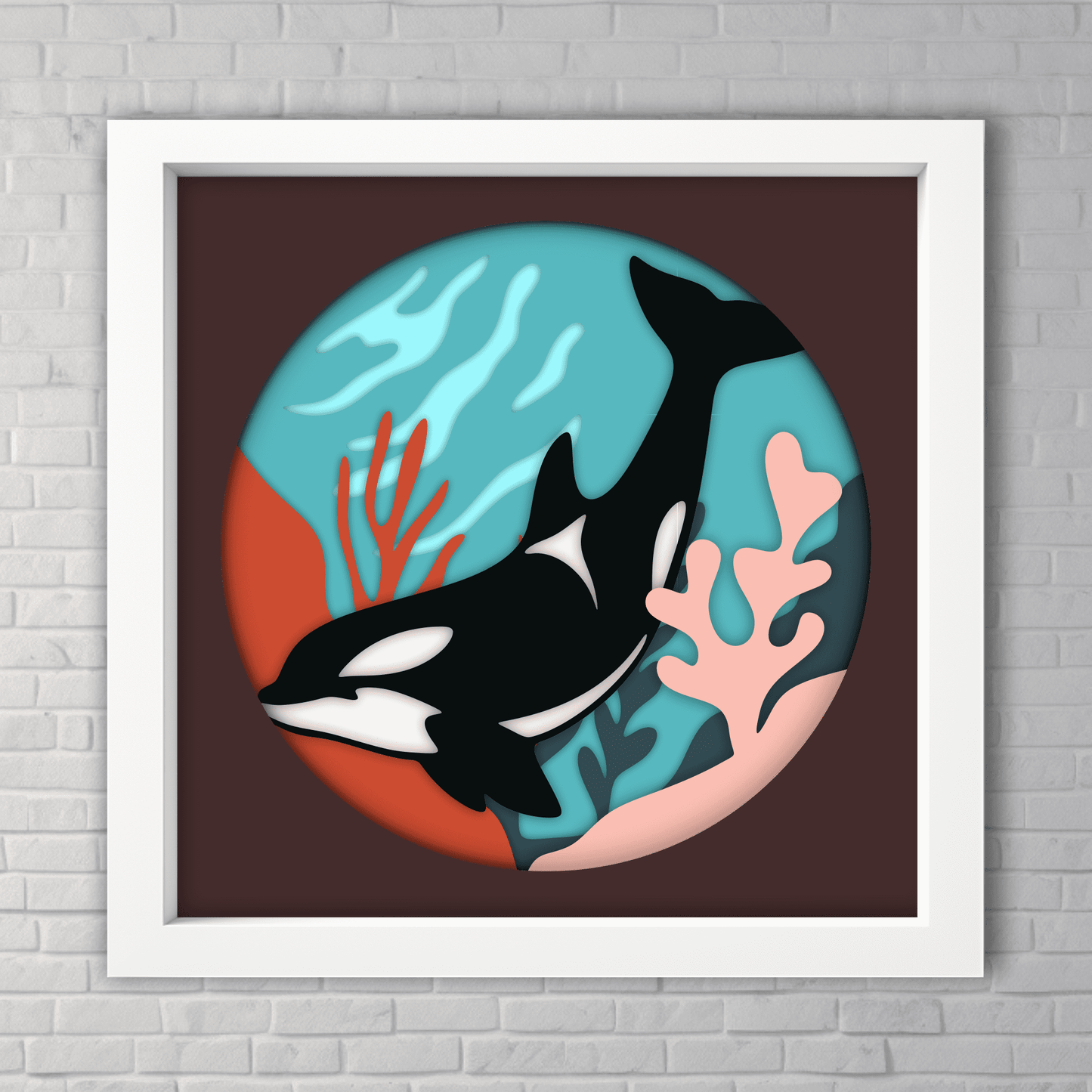 3D Orca Shadow Box Templates, Layered svg files for Cricut, Silhouette Dxf, Multilayer, Laser cut - Cut Files Shop