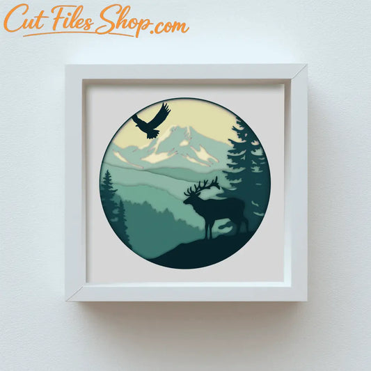3D Wildlife SVG, DXF, PNG | Cricut, Silhouette, CNC, 3D Deer Shadow Box - Cut Files Shop