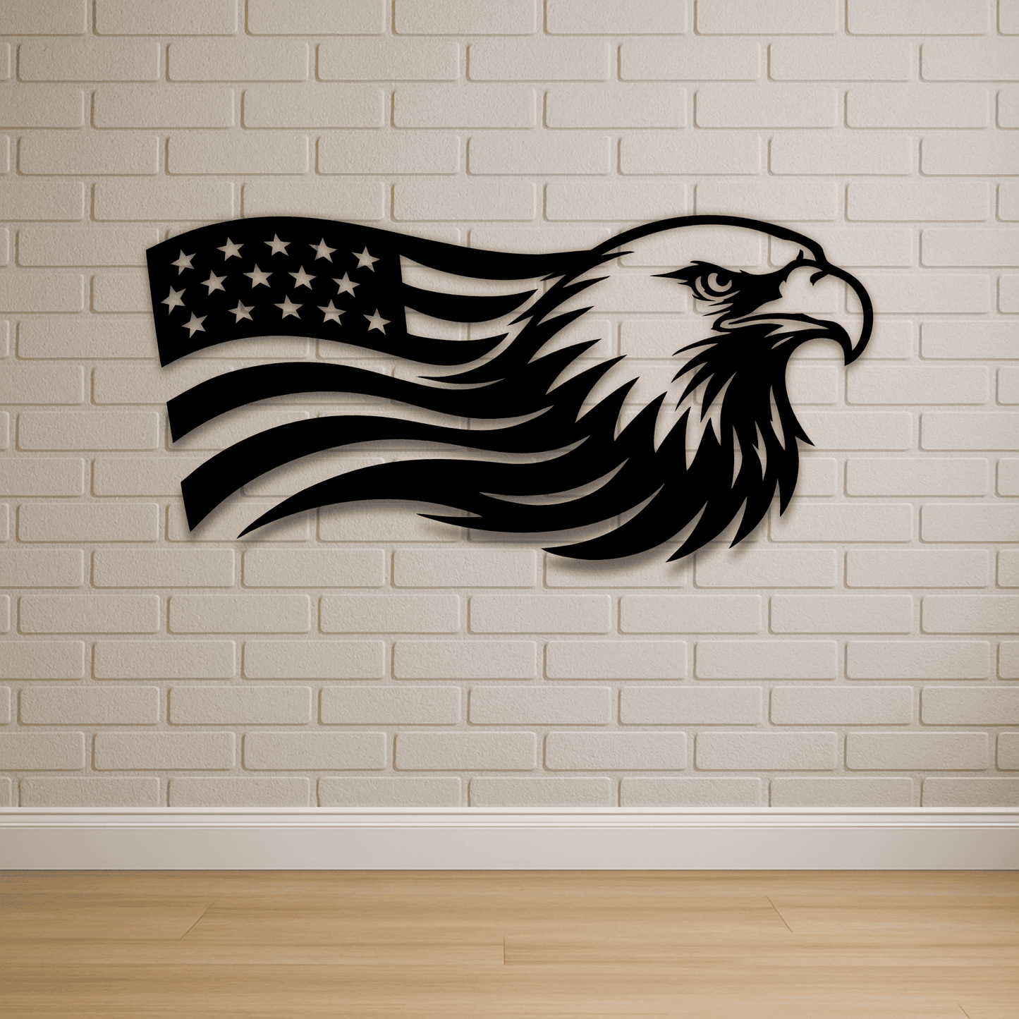 Eagle head with flag SVG EPS for laser cutting and plasma
