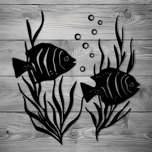 Tropical fish SVG for laser cut wall art