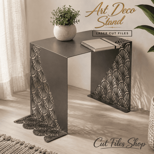 Decorative metal plant stand laser cut furniture design