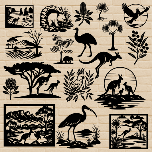 50+ vector cut files for Cricut and laser cutting – Australian nature theme
