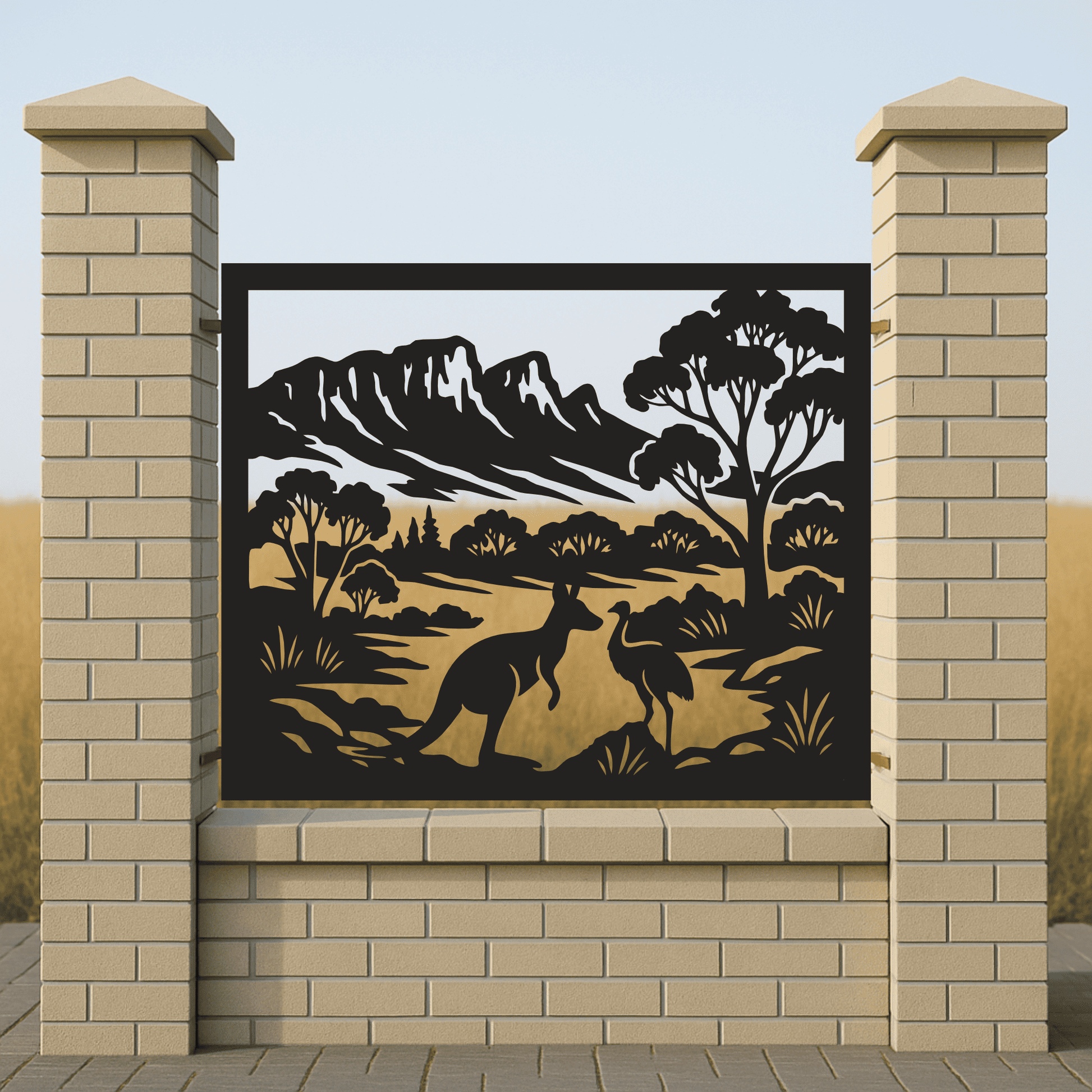 Emu, kookaburra and eucalyptus silhouette cut file designs