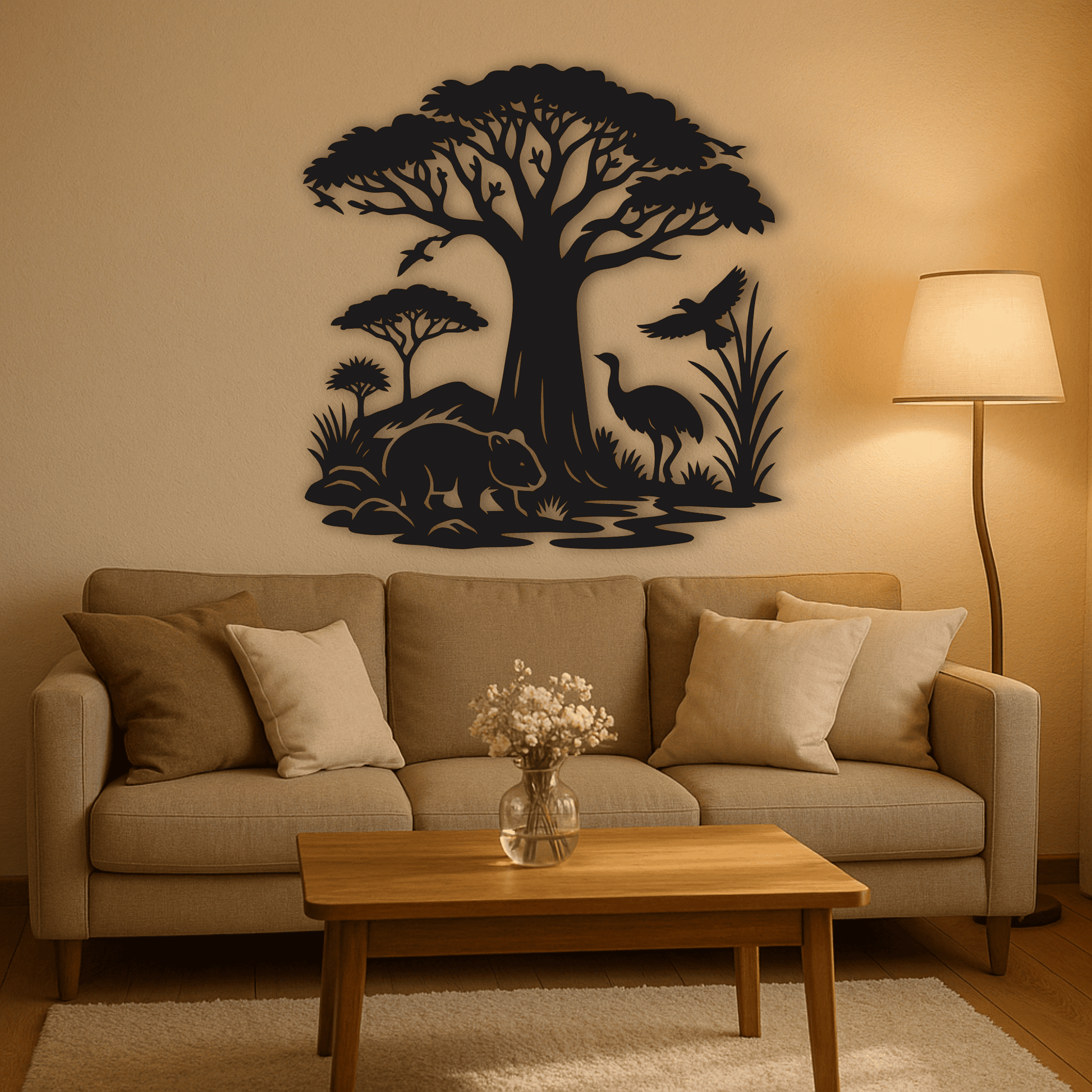 Emu and cockatoos in nature – silhouette cutting files