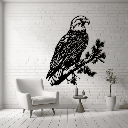 Bald Eagle Sitting on Branch SVG for Cricut & CNC Projects