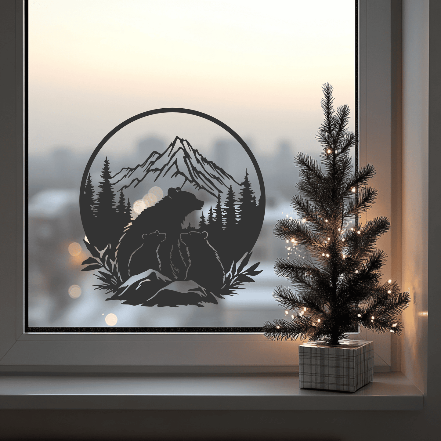DIY Home Decor: Bear Family SVG for Cricut & CNC, Window Vinyl decal svg