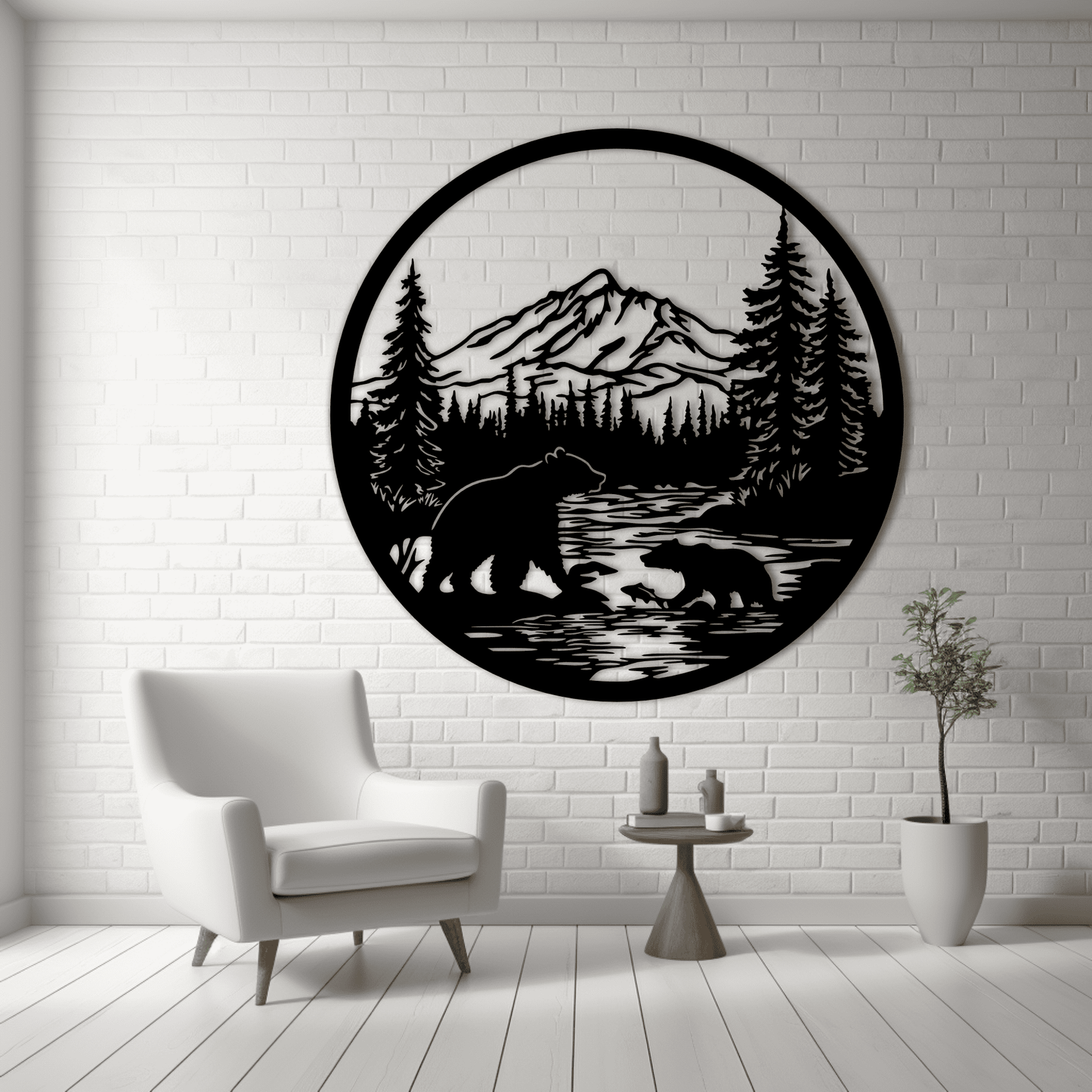 Bear Fishing SVG and DXF – Perfect for Cricut, Laser Engraving & Wall Art