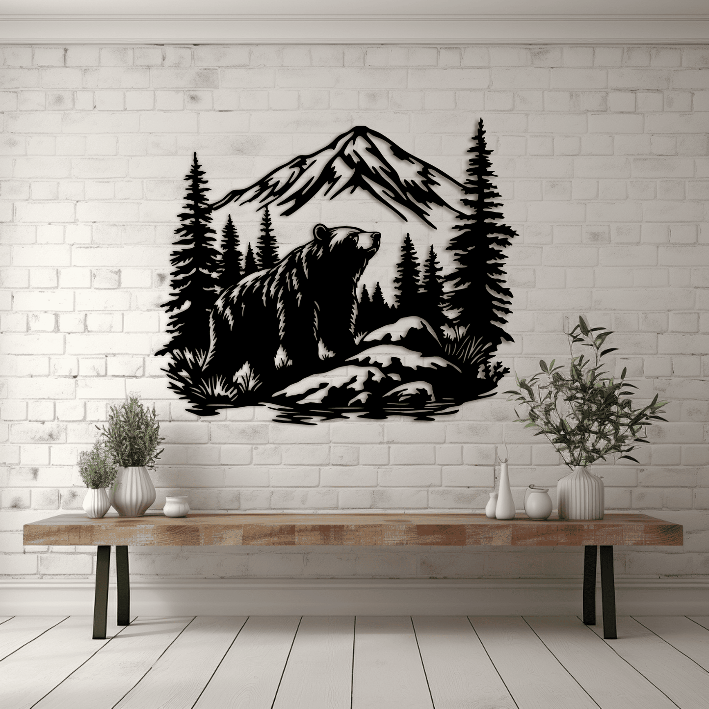 Wildlife Bear Scene DXF, SVG for Vinyl Cutting and DIY Crafts