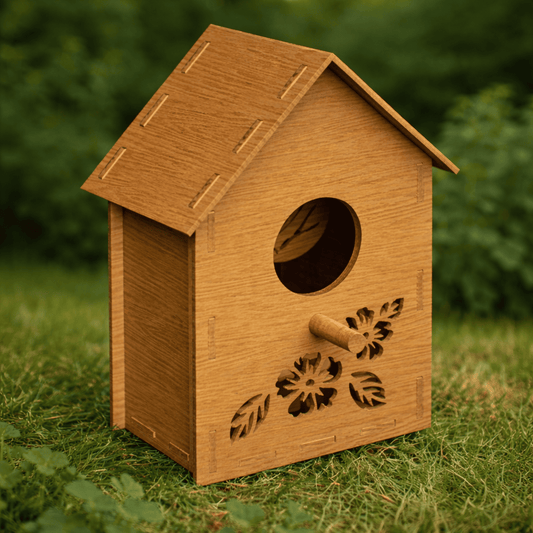 CNC birdhouse template SVG DXF for Glowforge and xTool