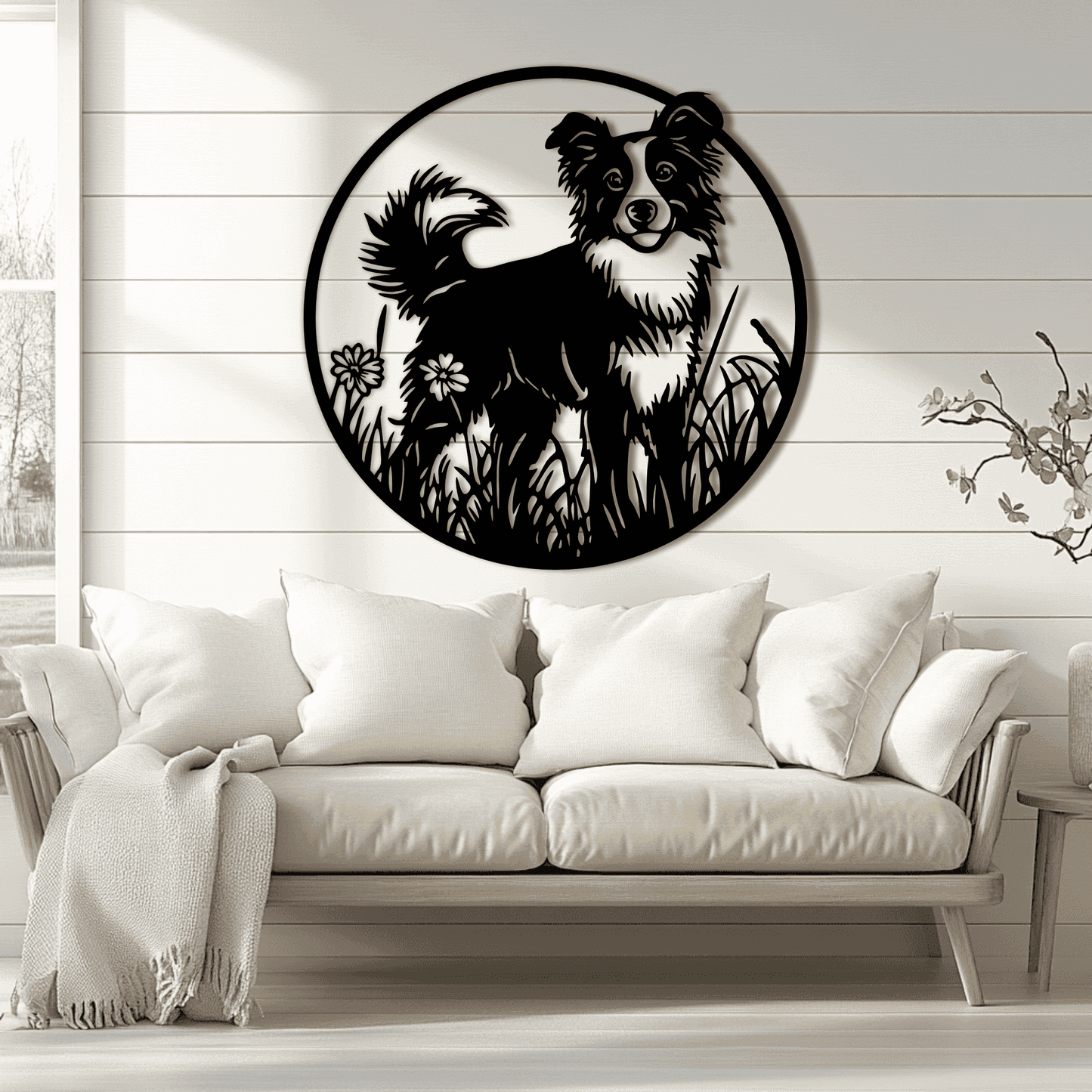 Border Collie SVG DXF for Laser Cutting, Vinyl Decals, and Sublimation Art