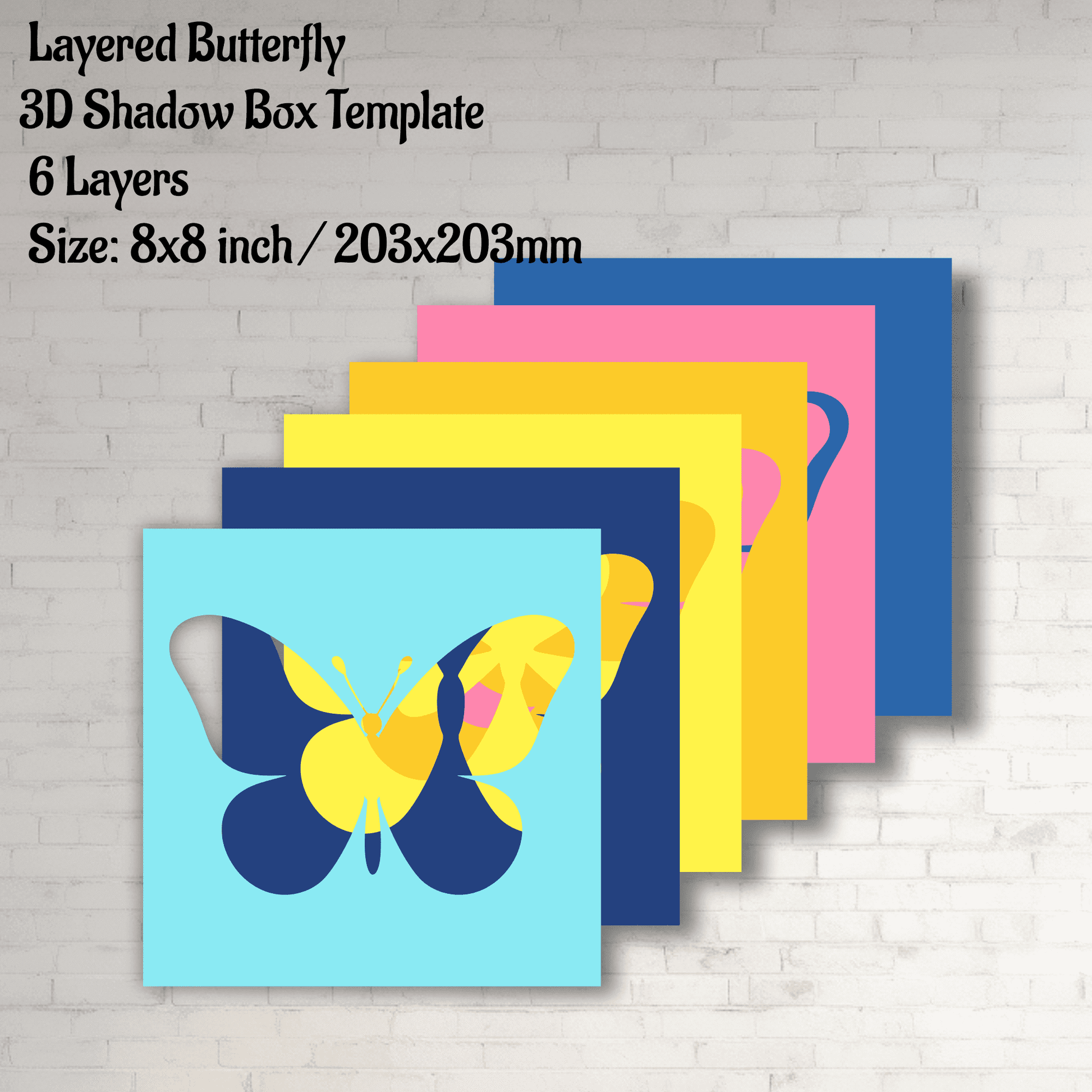 Butterfle Multilayer Dxf for laser cutting, paper craft 3d layered, butterfly svg for cricut, glowforge, vinyl cutting, Download 3d shadow box Template