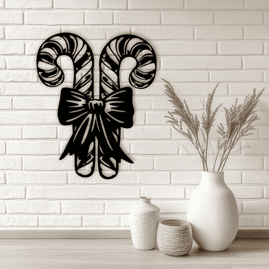 Candy Cane Design SVG, CNC DXF Files, Cut Files for Cricut, Silhouette Holiday Crafts, Christmas bow