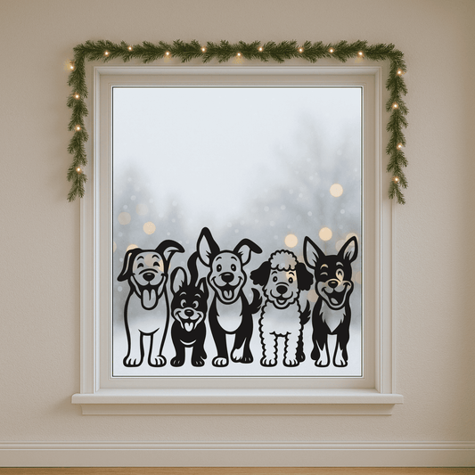 Funny puppy silhouettes DXF