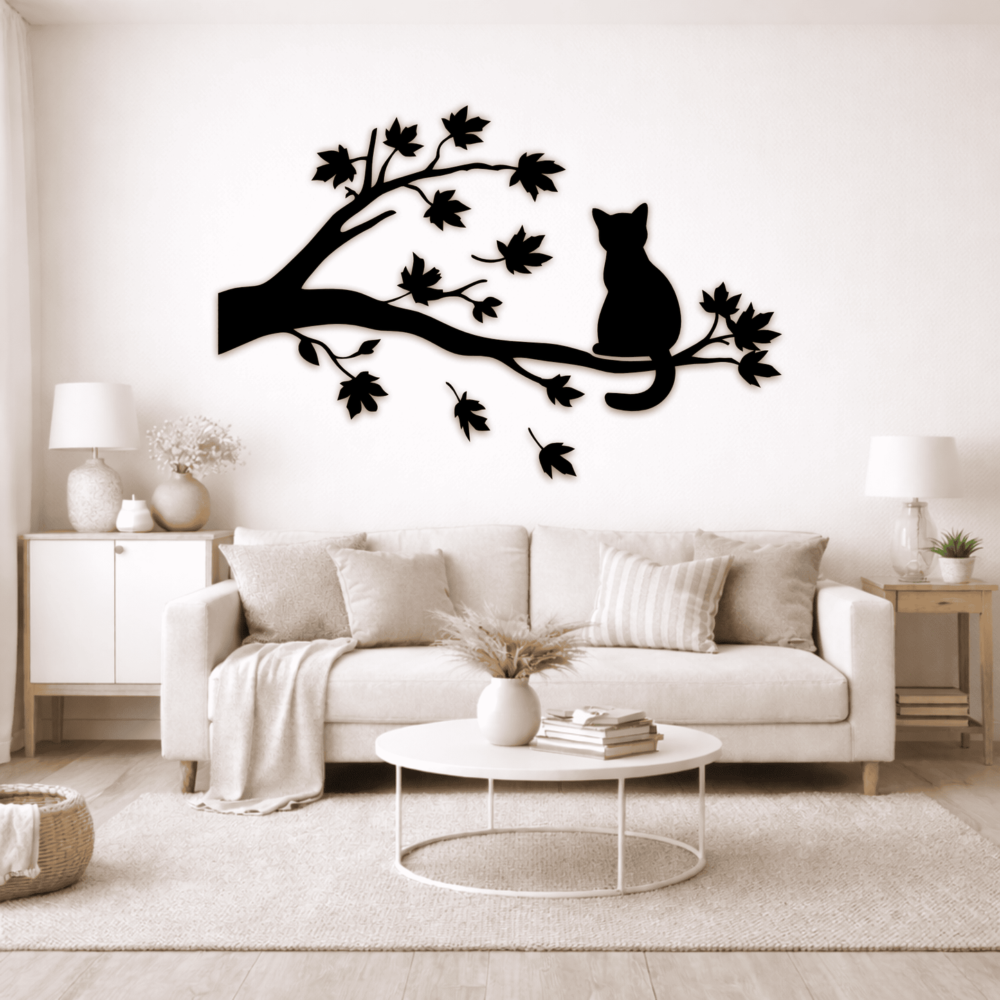 Cat lover SVG design with tree branches
