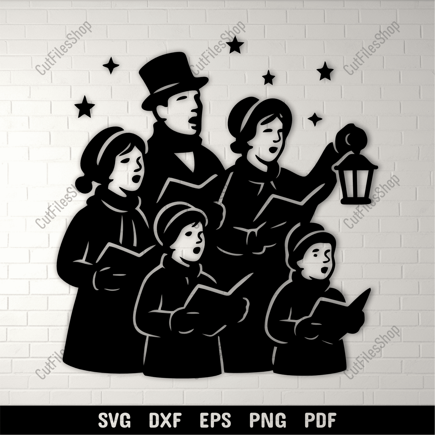 Christmas carolers SVG cutting file for Cricut and Silhouette