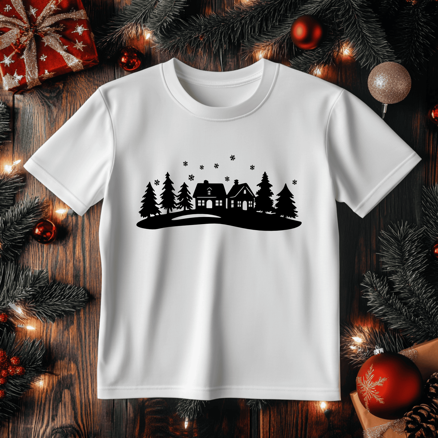 Winter Scene SVG for Cricut & Silhouette Christmas Crafts, T-shirt design