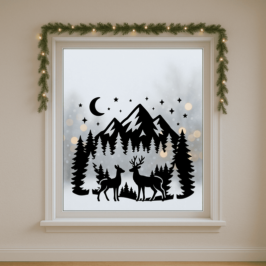 Reindeer and sleigh DXF cut file