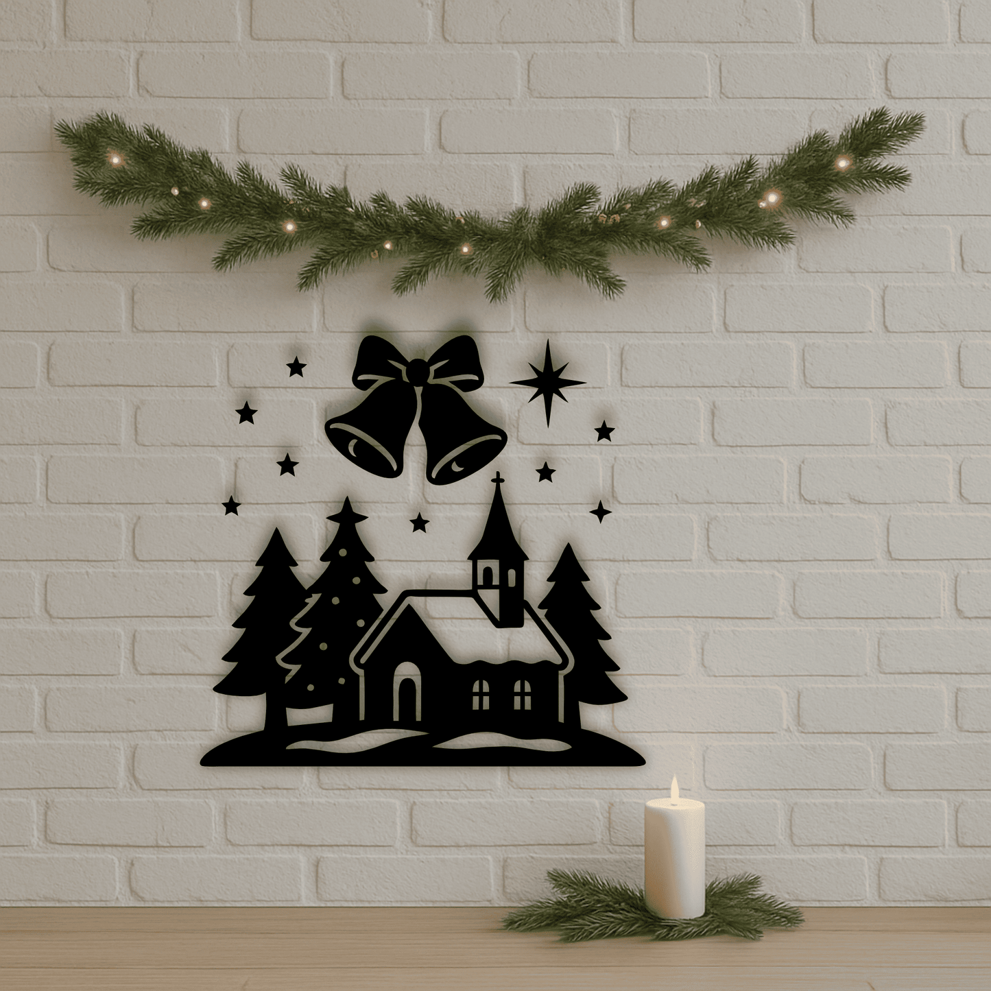 Santa flying over village PNG