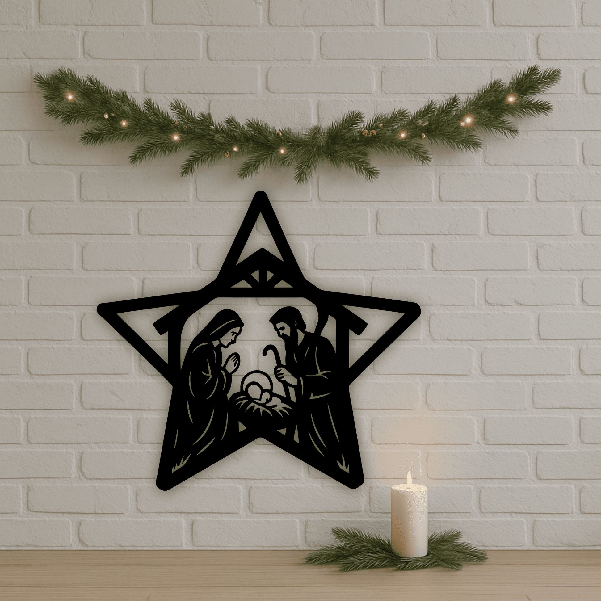 Christmas star nativity SVG PNG for laser cutting