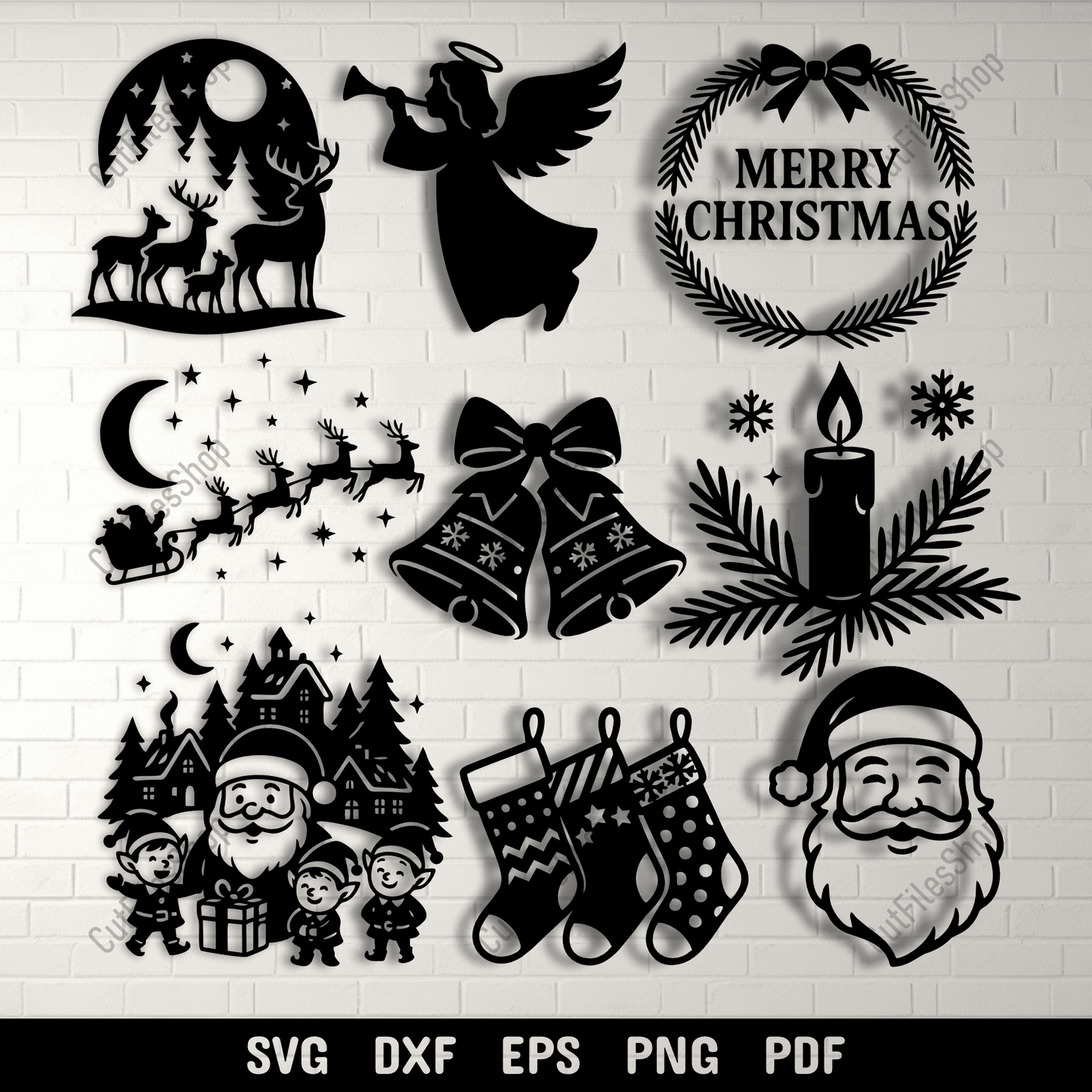 Merry Christmas wreath SVG for festive signs and décor