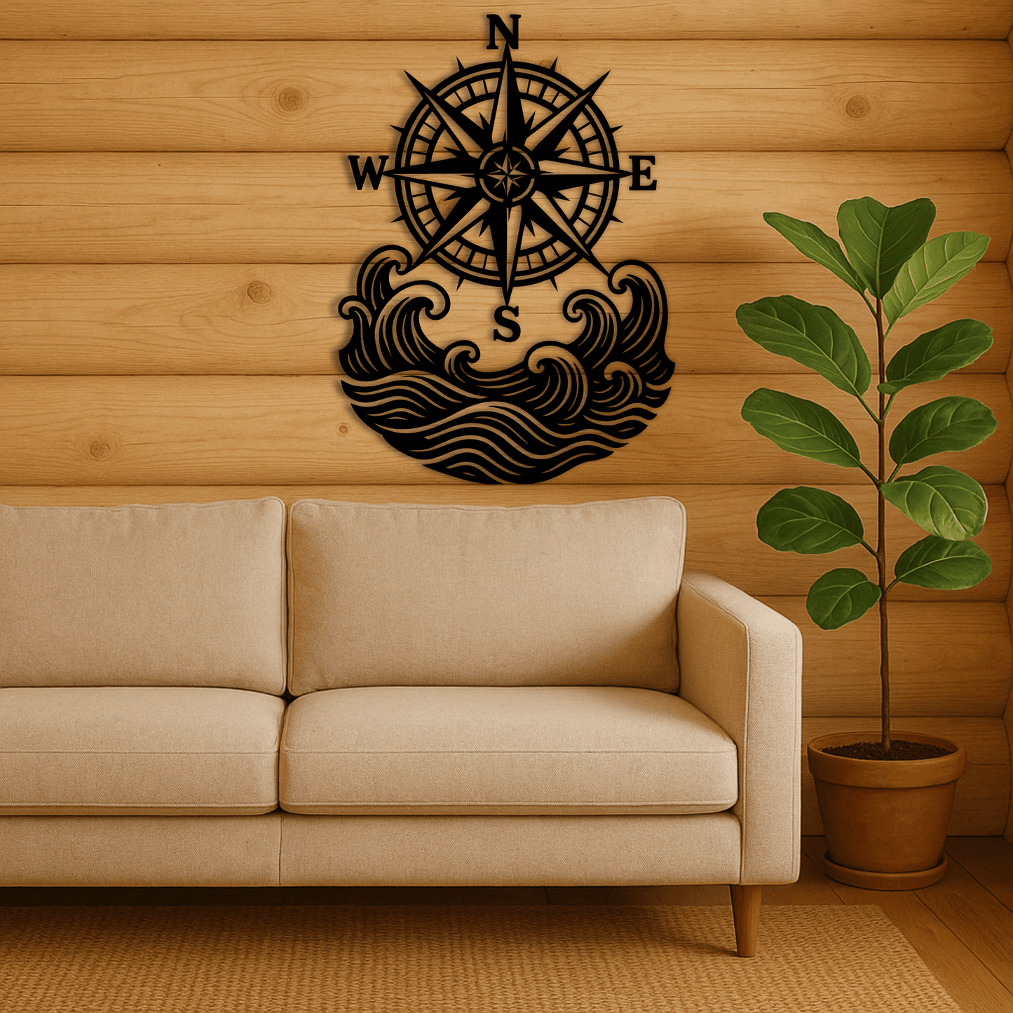 Nautical metal wall art design for plasma cutting