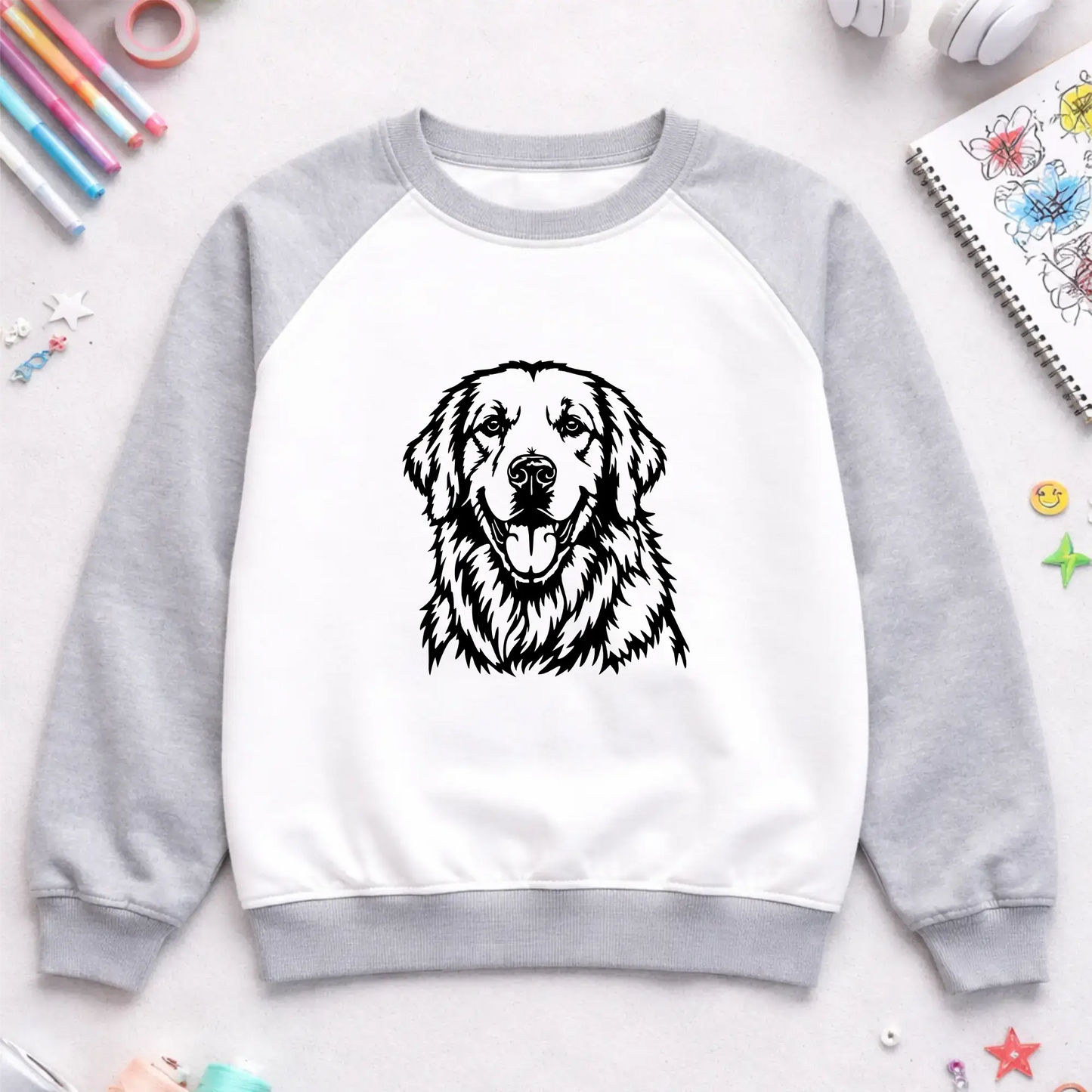 Dog portrait DXF and SVG files created from customer pet photograph