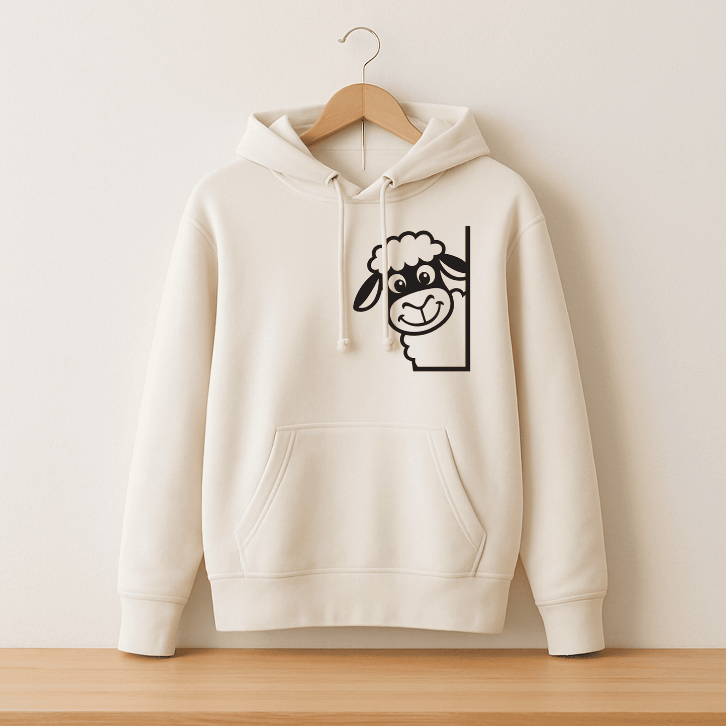 Realistic peeking sheep PNG for sublimation and printing