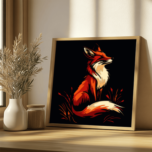 3D shadow box fox multilayer wildlife template