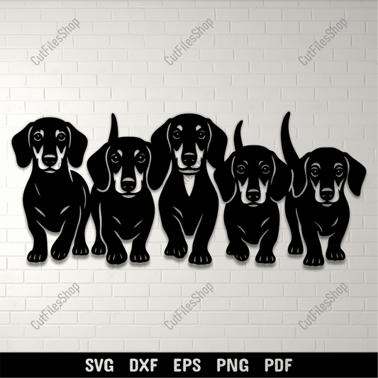 Dachshund dog pack SVG file for Cricut