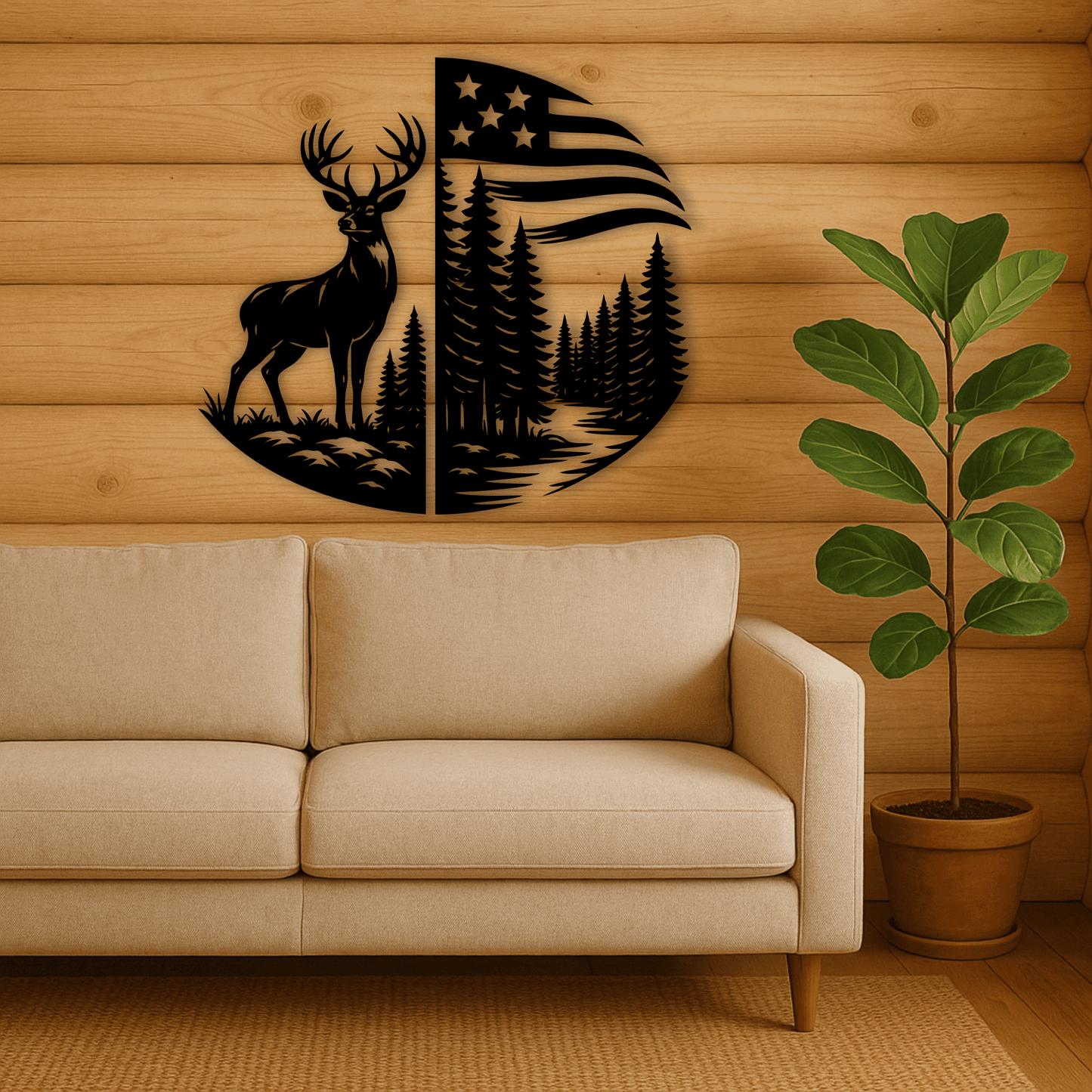 Deer DXF for CNC wood signs and rustic decor