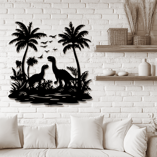 Printable Dinosaur Scene SVG: Perfect for Sublimation and Iron-On Transfers, DIY Wall metal decor