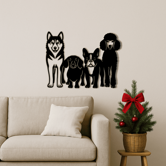 Husky Dachshund Bulldog Poodle DXF file