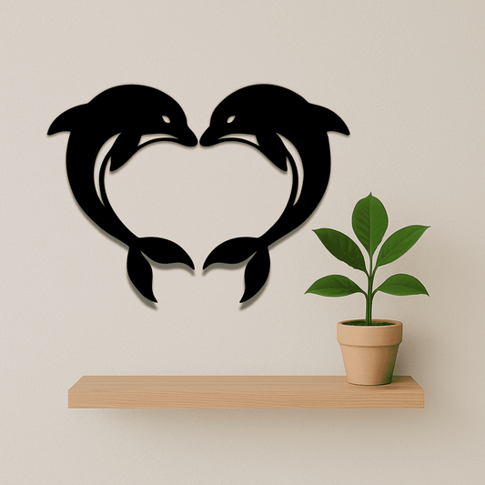 Dolphin couple forming heart cut file