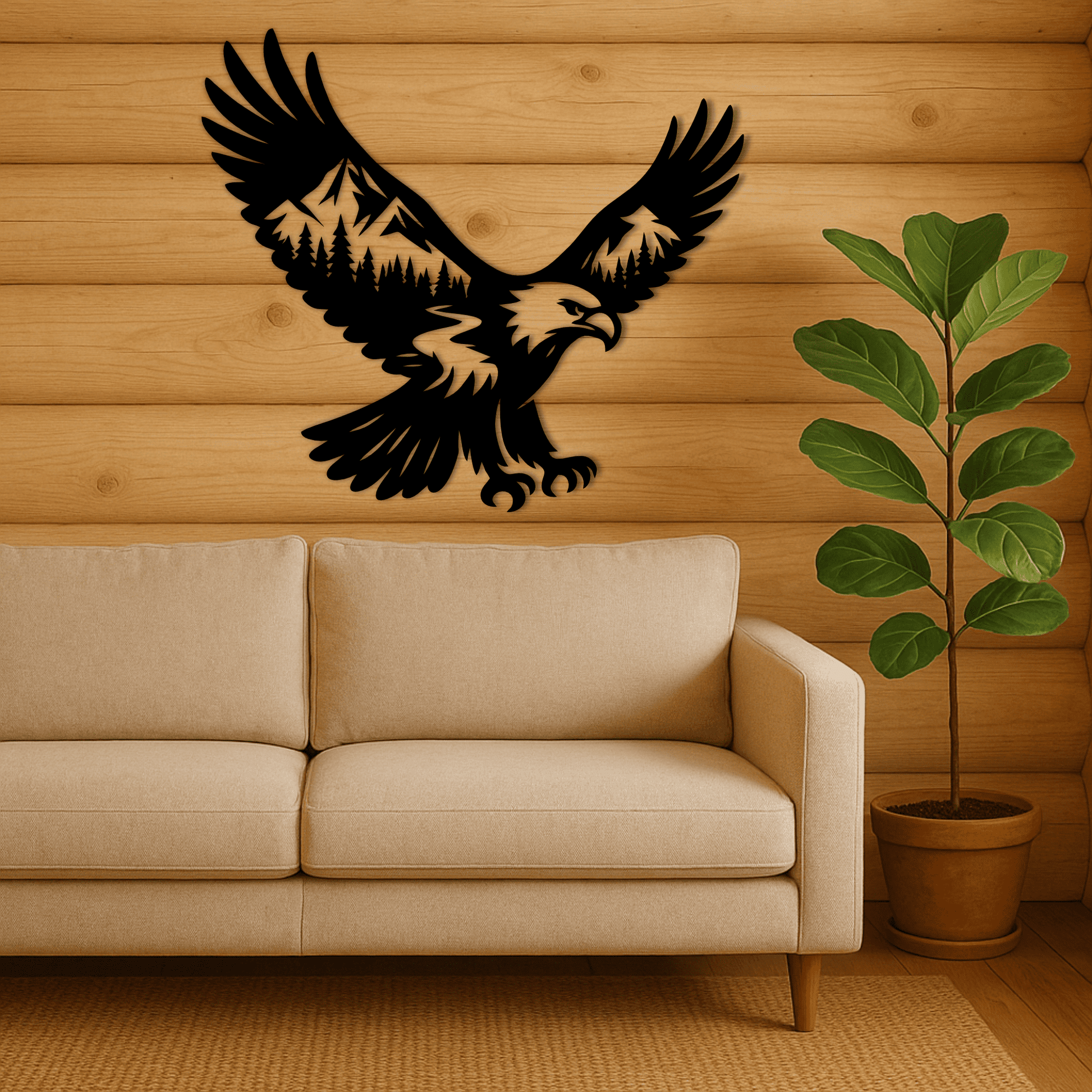 Eagle silhouette SVG DXF for CNC laser cutting