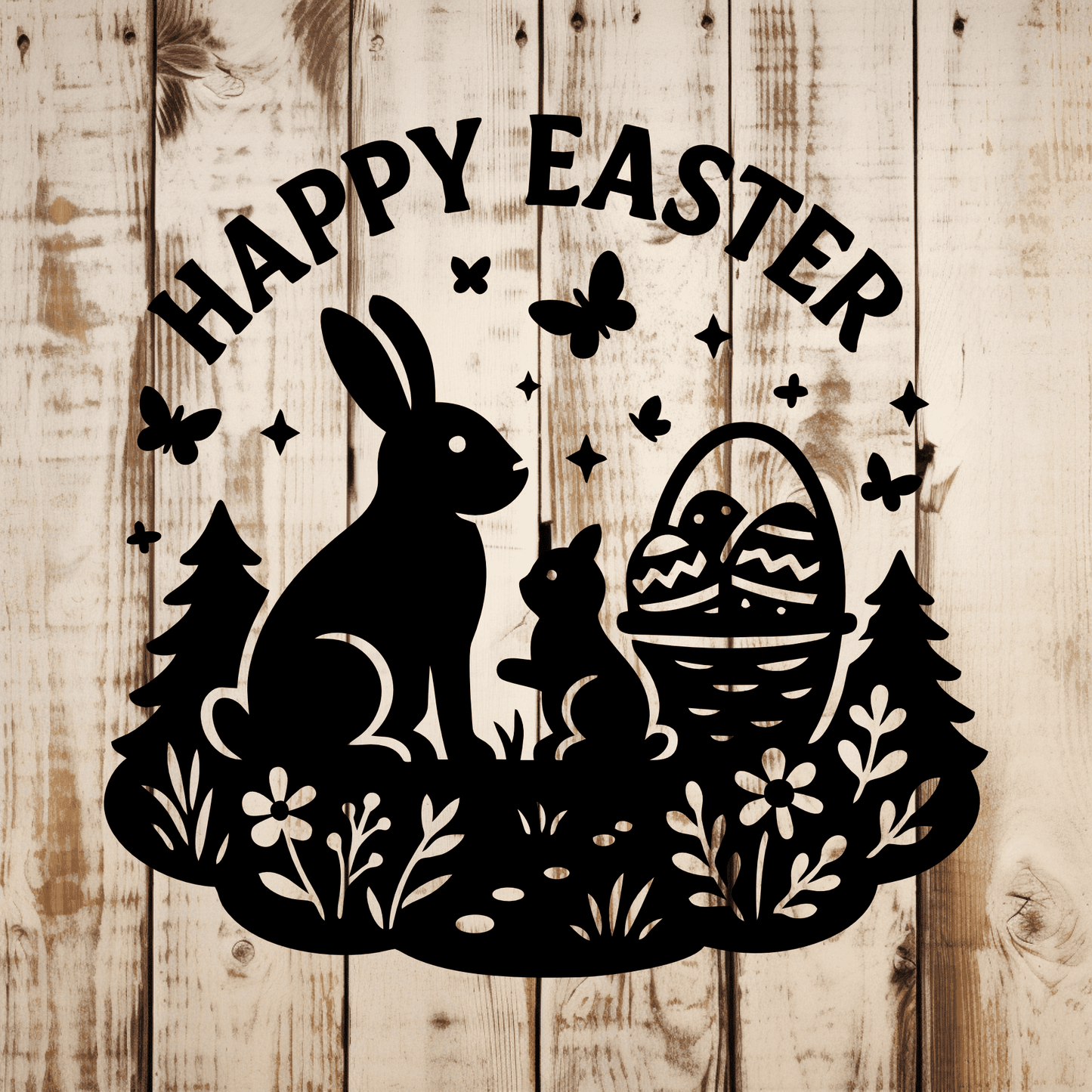 Easter bunny and eggs SVG DXF for Cricut and xTool