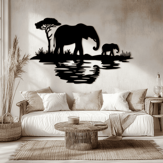 Elephant SVG Cut Files for Cricut & Silhouette, DXF for CNC Laser, DIY Home Decor, Sublimation Artwork
