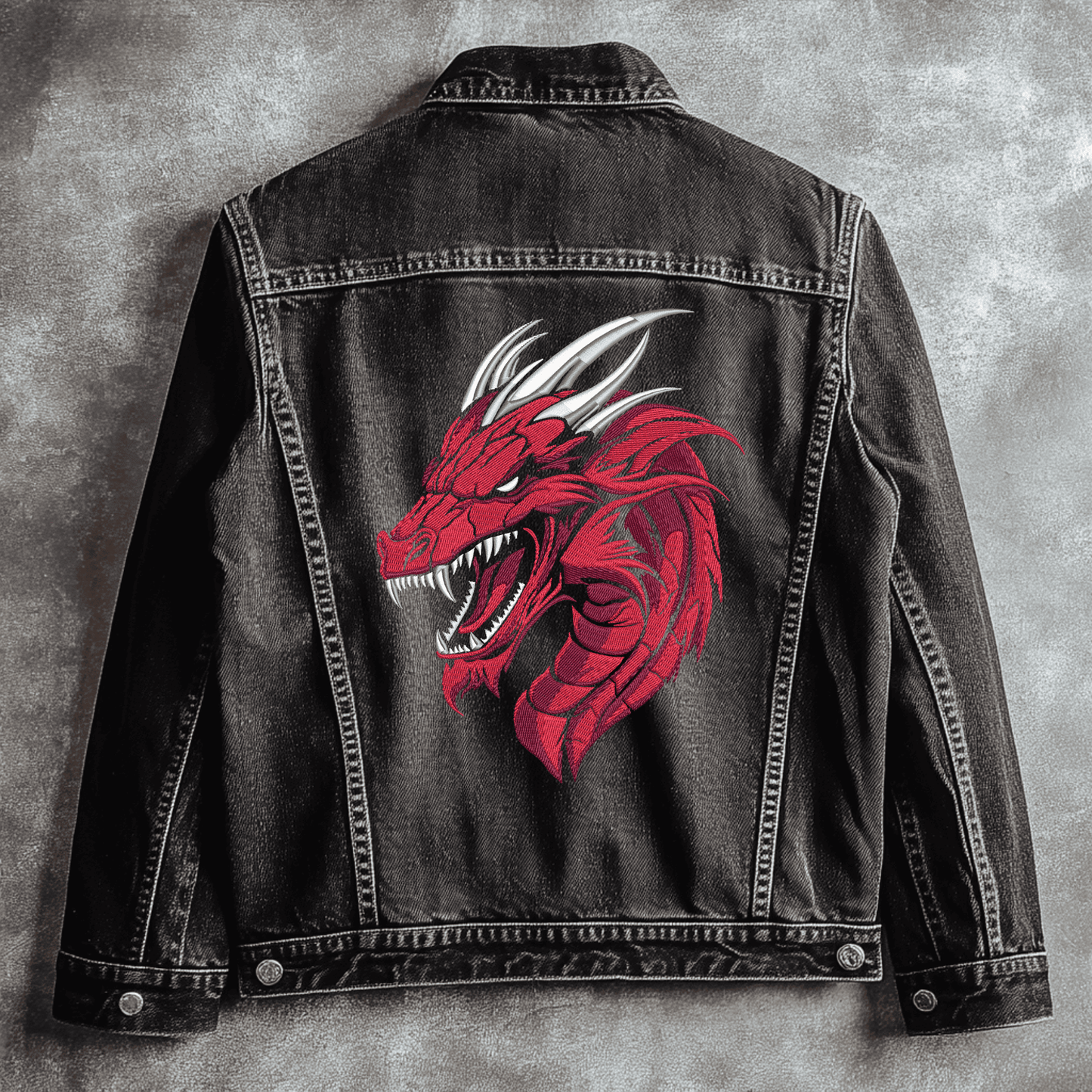Embroidered dragon artwork for fantasy lovers