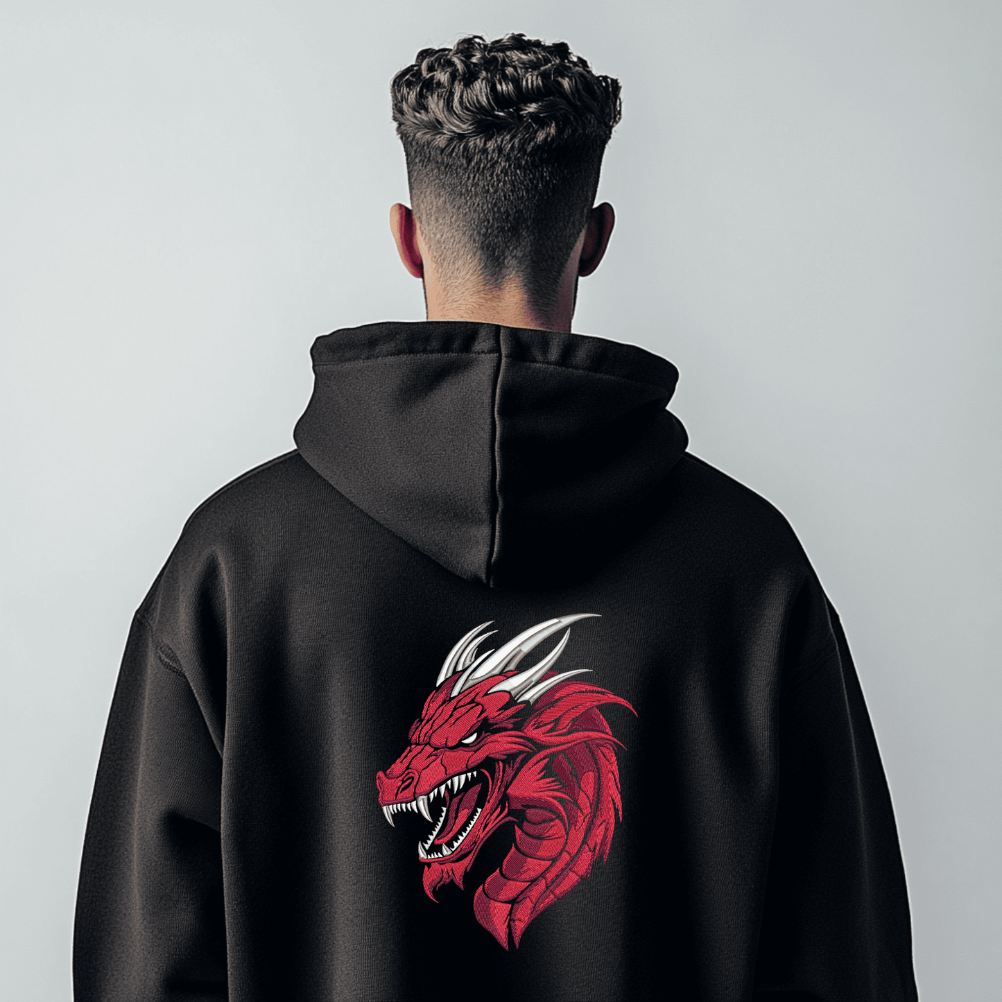 Fantasy dragon embroidery for hoodies and cosplay