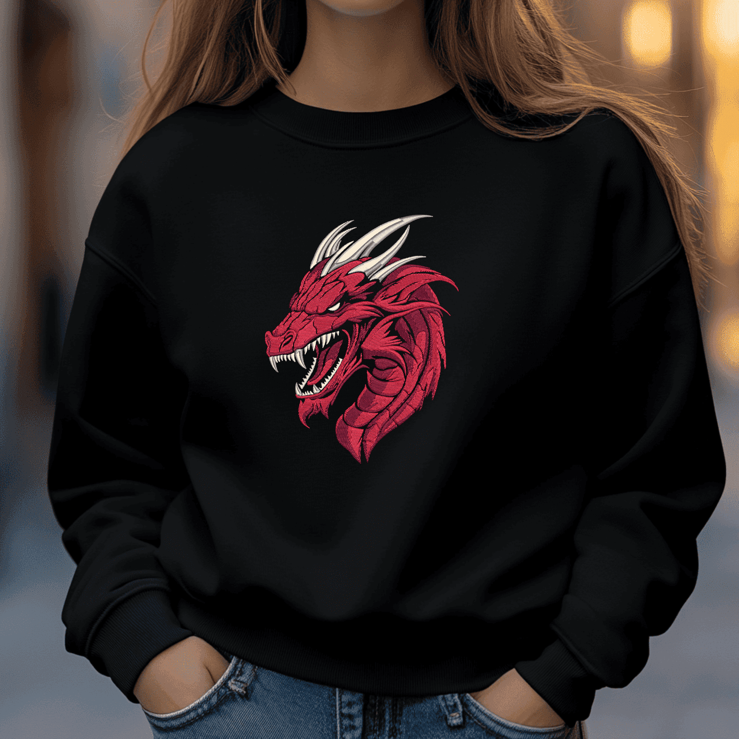 Dragon embroidery file in DST, PES, EXP formats