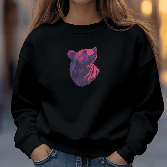 Majestic bear embroidery design