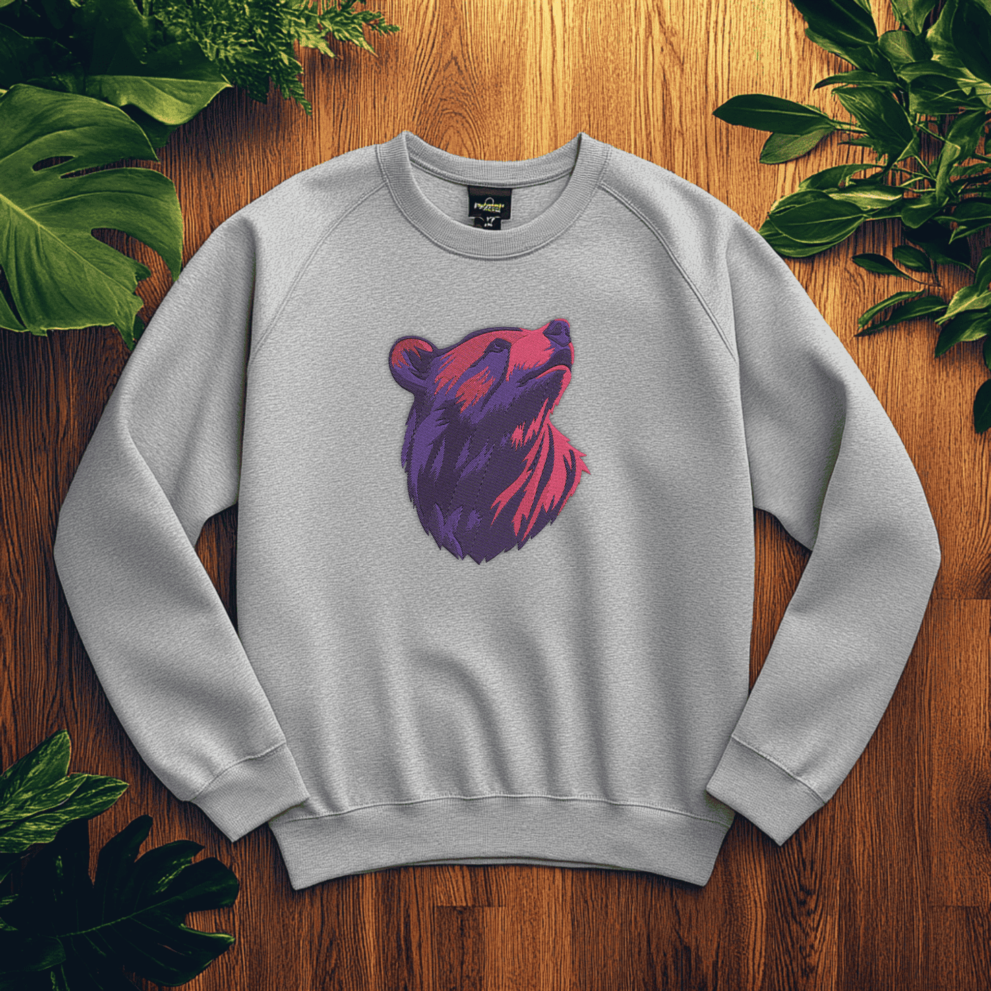 Embroidered bear design for outdoor lovers