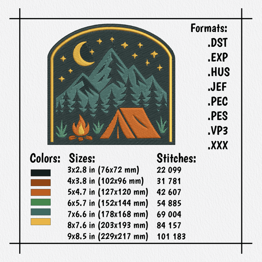 Forest tent design in DST PES formats